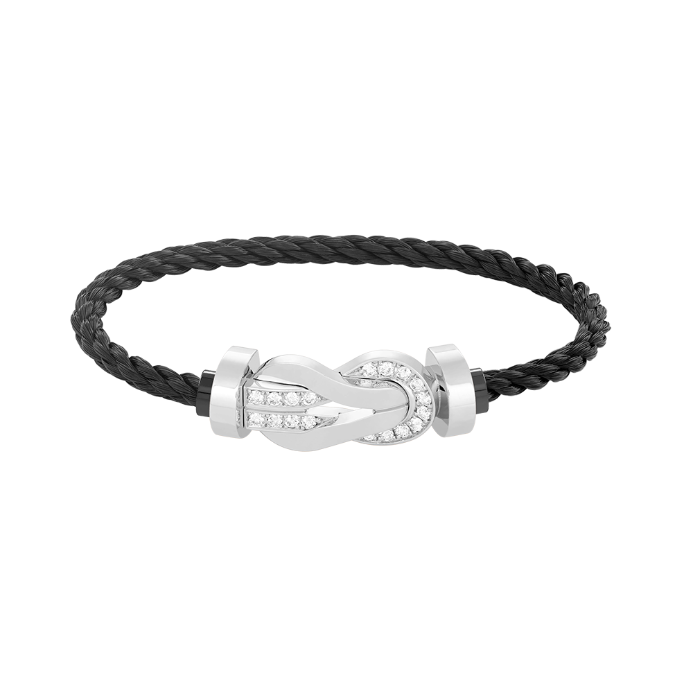 [Triumph Jewelry]CHANCE LARGE 8 FIGURE BUCKLE HALF DIAMOND BRACELET SILVER