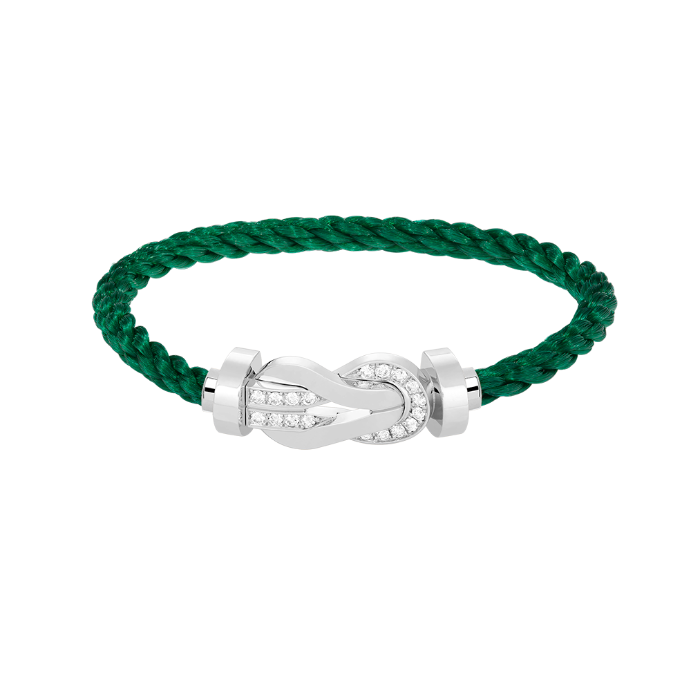 [Triumph Jewelry]CHANCE LARGE 8 FIGURE BUCKLE HALF DIAMOND BRACELET SILVER