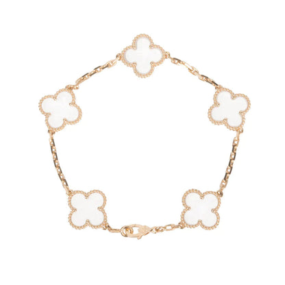 [Triumph Jewelry]CLOVER 5 MOTIF ROCK CRYSTAL BRACELET