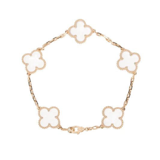 [Triumph Jewelry]CLOVER 5 MOTIF ROCK CRYSTAL BRACELET