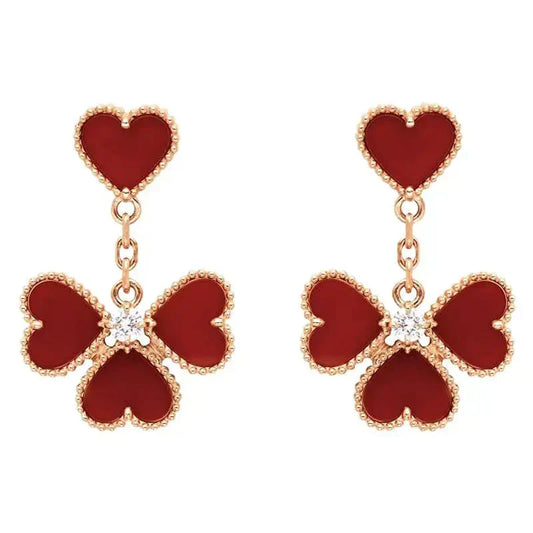 [Triumph Jewelry]SWEET CLOVER CARNELIAN EARRINGS