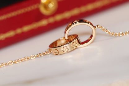 [Triumph Jewelry]LOVE NECKLACE PINK GOLD AND SILVER