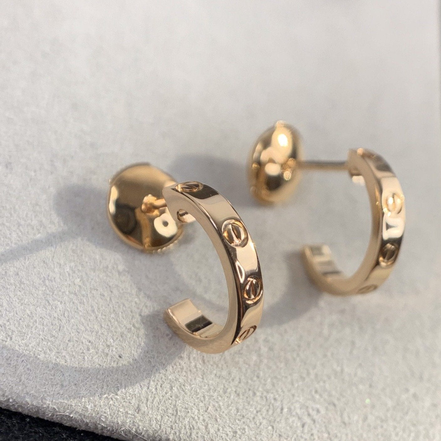 [Triumph Jewelry]LOVE EARRINGS 2.65MM PINK GOLD