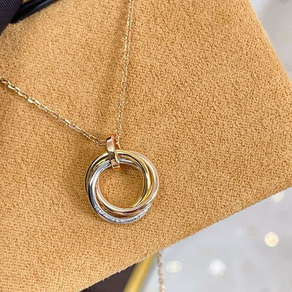 [Triumph Jewelry]TRINITY NECKLACE SILVER GOLD PINK GOLD DIAMONDS