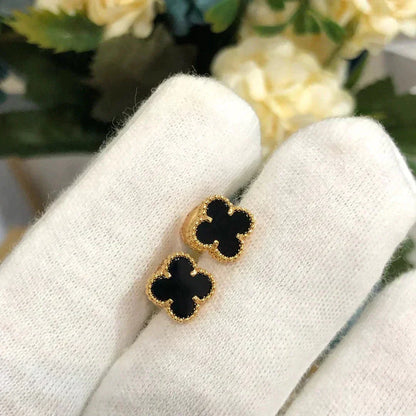 [Triumph Jewelry]CLOVER MINI 9.5MM BLACK MOP EARRINGS