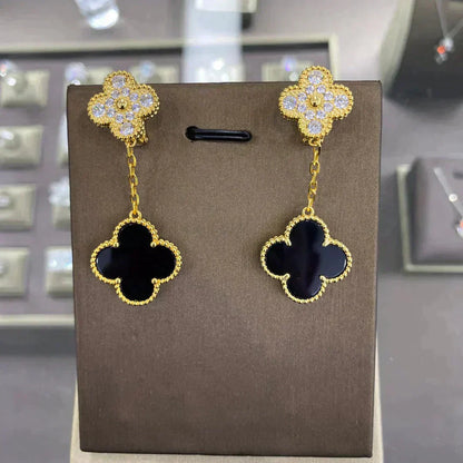[Triumph Jewelry]CLOVER  2 MOTIFS  DIAMOND  EARRINGS (MULTIPLE CHOICESç´