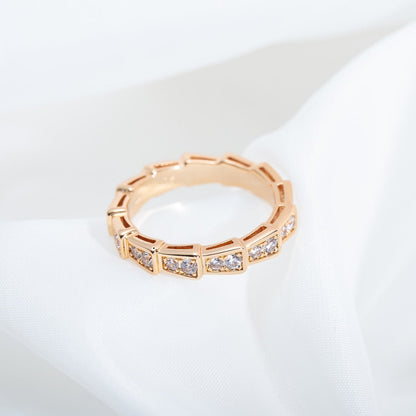 [Triumph Jewelry]SERPENTI RING PINK GOLD DIAMOND PAVED 3MM