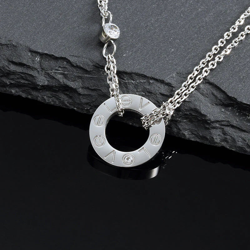 [Triumph Jewelry]LOVE NECKLACE 16MM 2 DIAMONDS