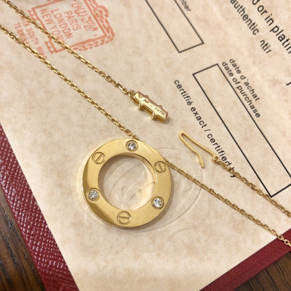 [Triumph Jewelry]LOVE NECKLACE 16MM 3 DIAMONDS