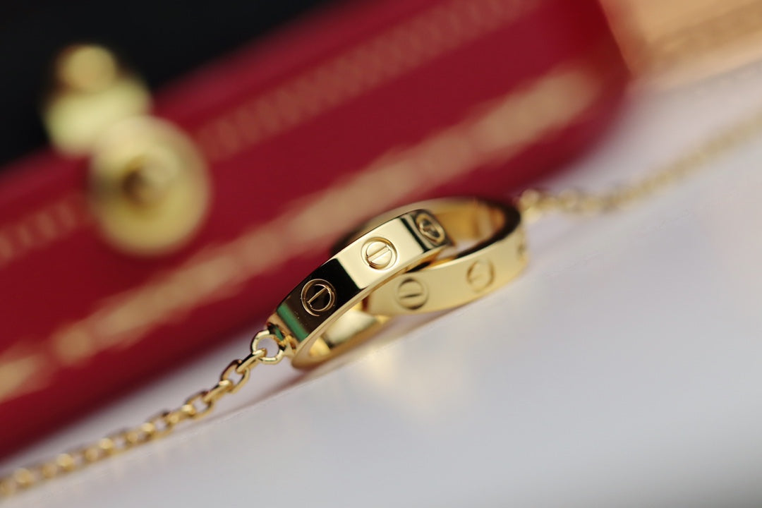 [Triumph Jewelry]LOVE NECKLACE DOUBLE RING GOLD