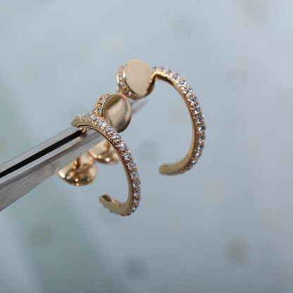 [Triumph Jewelry]JUSTE EARRINGS 12.75MM PINK GOLD DIAMOND