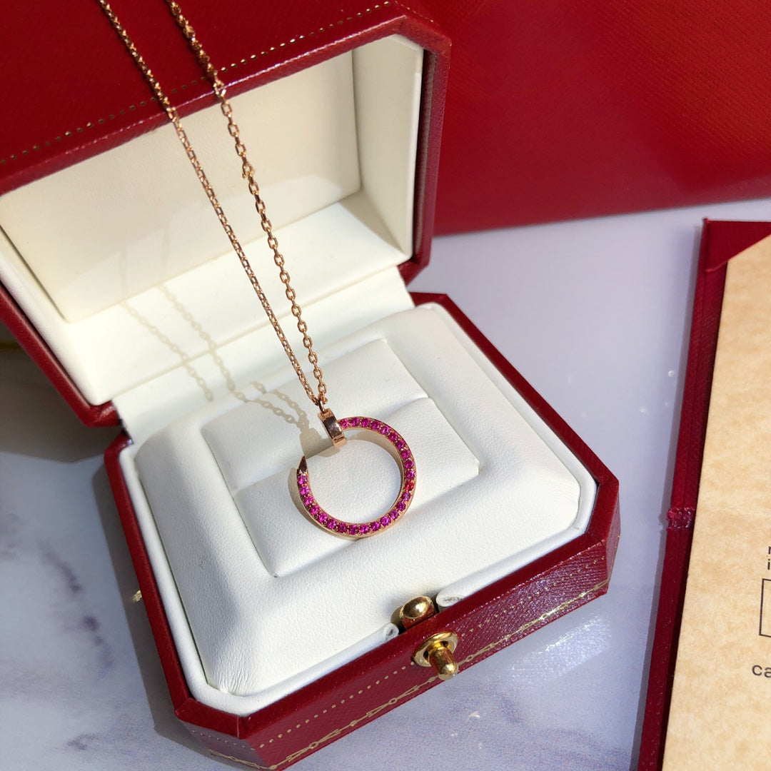 [Triumph Jewelry]JUSTE NECKLACE GOLD RED DIAMONDS