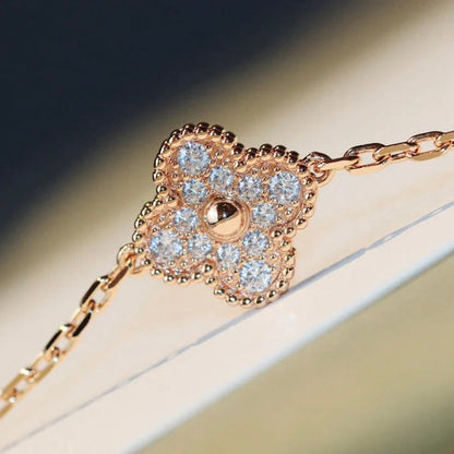 [Triumph Jewelry]CLOVER 20 MOTIFS DARK MOP DIAMOND  NECKLACE