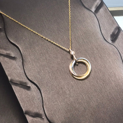 [Triumph Jewelry]TRINITY SILVER GOLD PINK GOLD NECKLACE