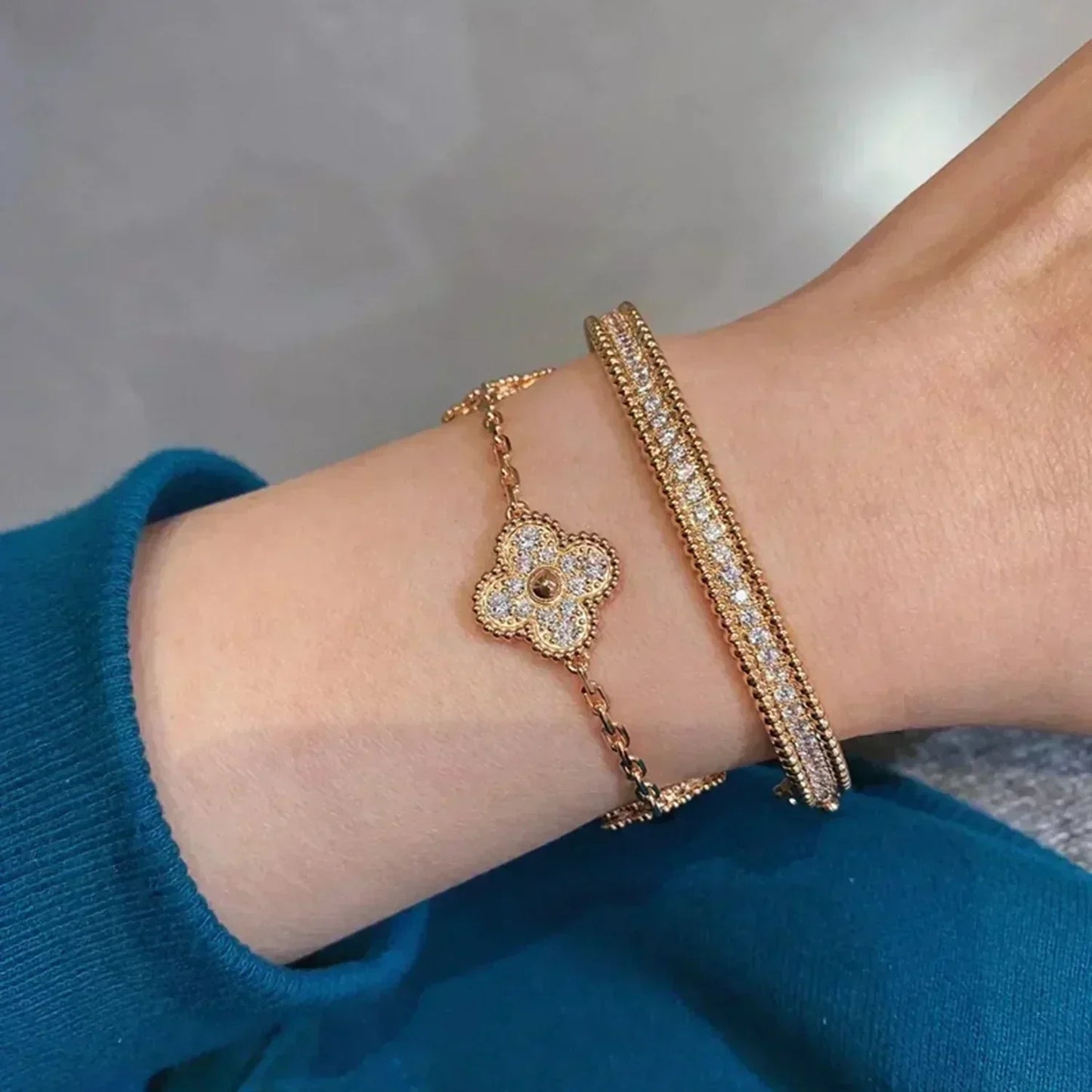 [StTriumph Jewelryar Jewelry] CLOVER 5 MOTIF FULL DIAMOND BRACELET COLLECTION