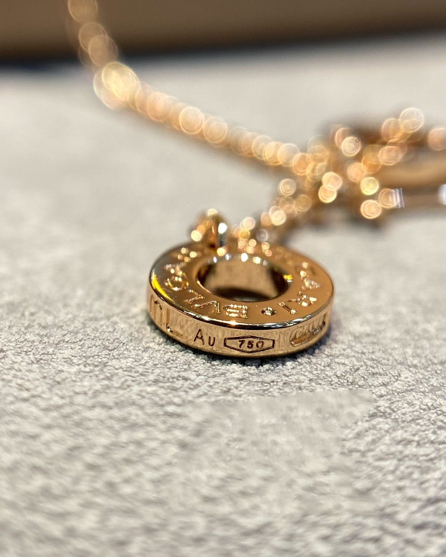 [Triumph Jewelry]DREAM MOP DIAMOND PAVED PINK GOLD NECKLACE