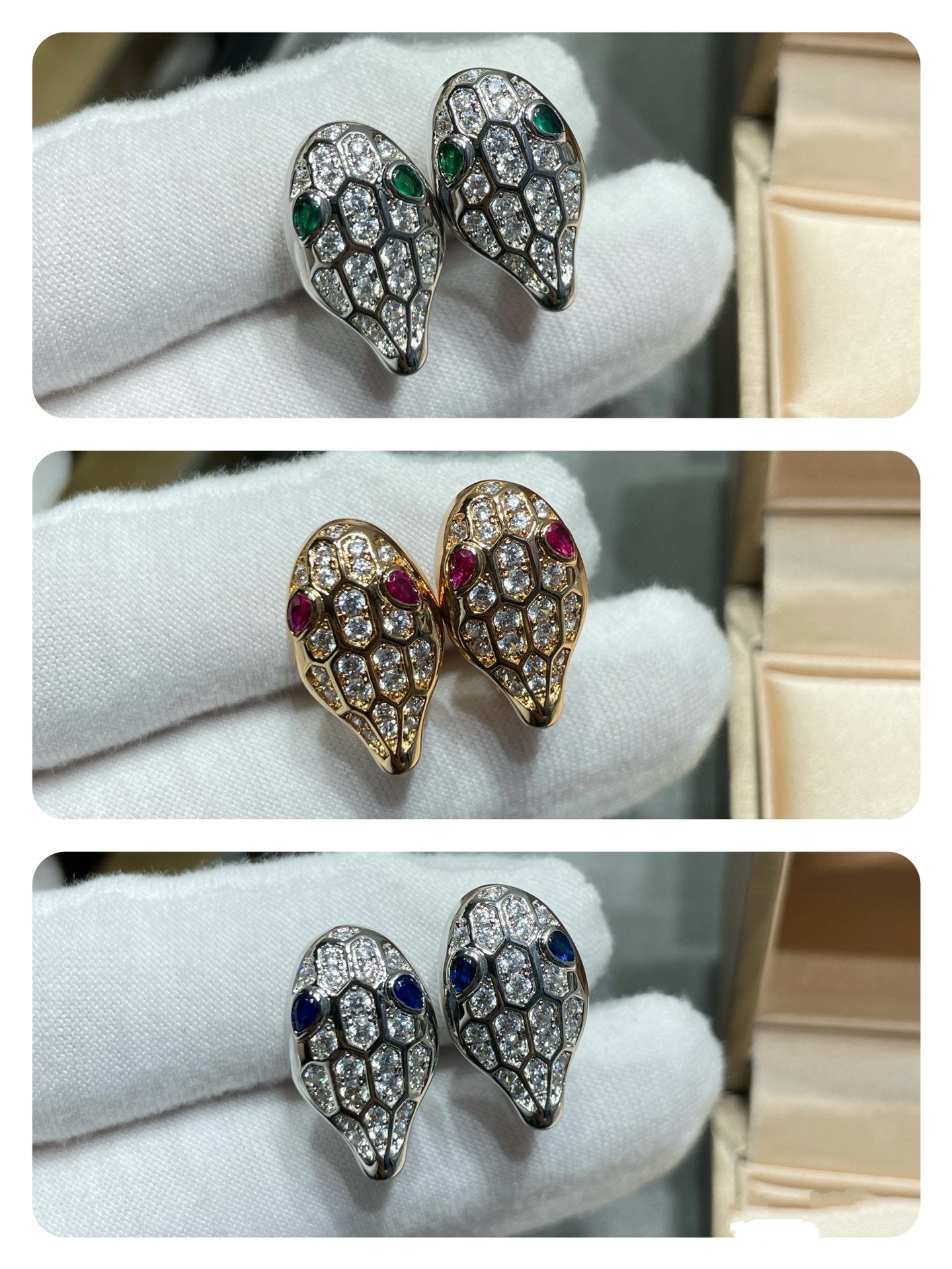 [Triumph Jewelry]SERPENT DIAMOND STUD EARRINGS