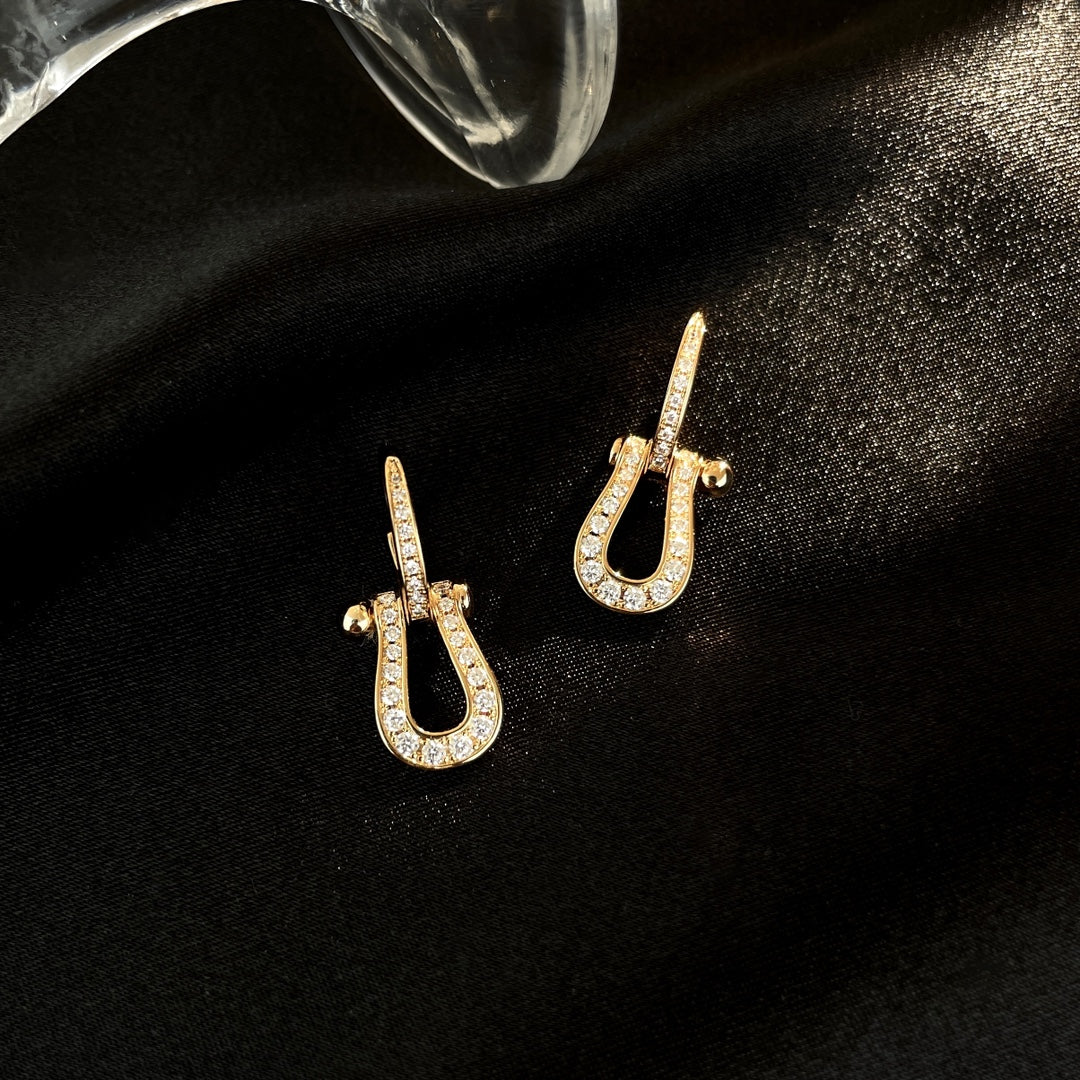 [Triumph Jewelry]FORCE 10 FULL DIAMOND DROP EARRINGS MEDIUM MODEL