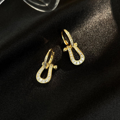 [Triumph Jewelry]FORCE 10 FULL DIAMOND DROP EARRINGS MEDIUM MODEL