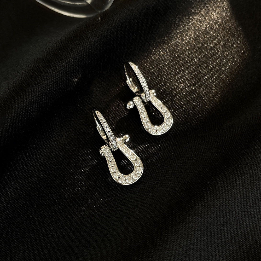 [Triumph Jewelry]FORCE 10 FULL DIAMOND DROP EARRINGS MEDIUM MODEL