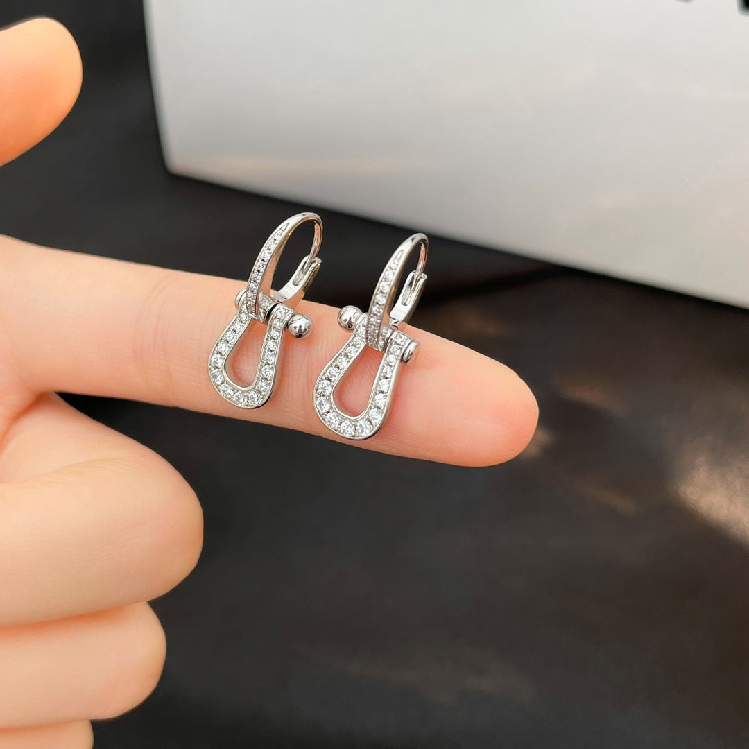 [Triumph Jewelry]FORCE 10 FULL DIAMOND DROP EARRINGS MEDIUM MODEL