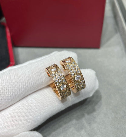 [Triumph Jewelry]LOVE 5.5MM DIAMOND PAVED EARRINGS