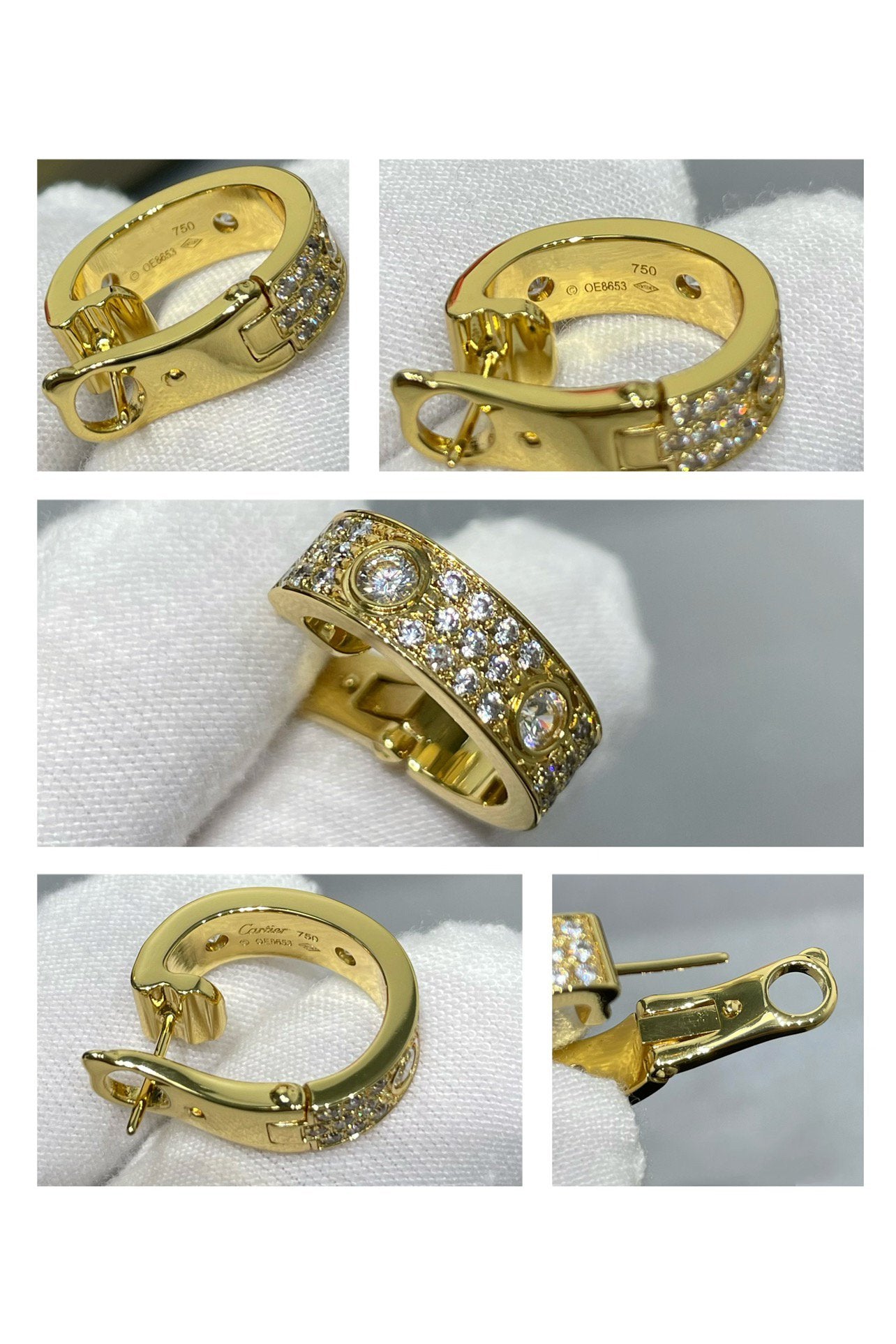 [Triumph Jewelry]LOVE 5.5MM DIAMOND PAVED EARRINGS
