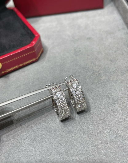 [Triumph Jewelry]LOVE 5.5MM DIAMOND PAVED EARRINGS