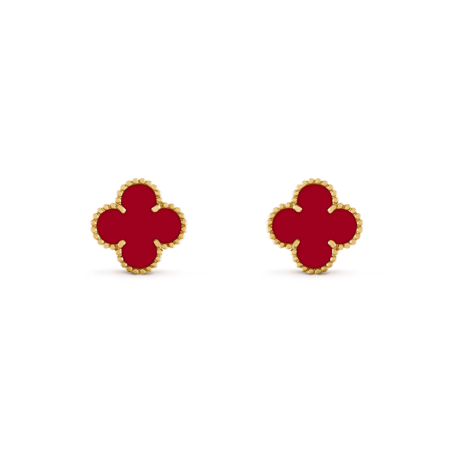 [Triumph Jewelry]CLOVER MEDIUM 1 MOTIFS CARNELIAN  EARRINGS