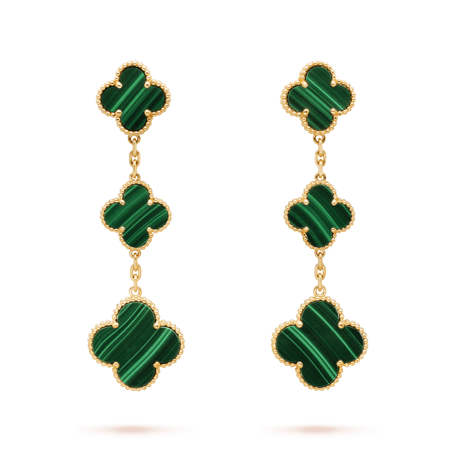 [Triumph Jewelry]CLOVER MALACHITE 3 MOTIFS GOLD