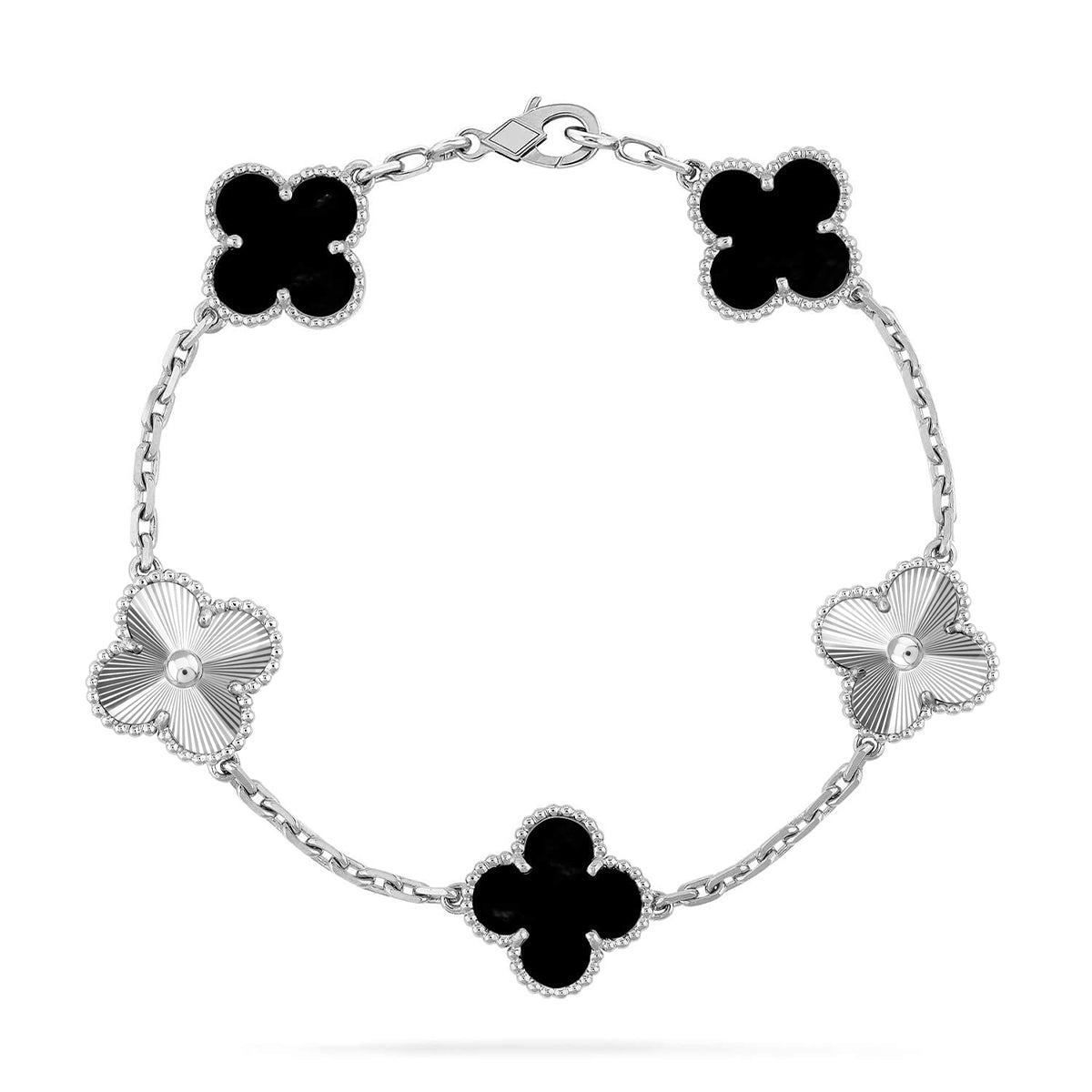 [Triumph Jewelry] CLOVER 5 MOTIF ONYXS BRACELET COLLECTION
