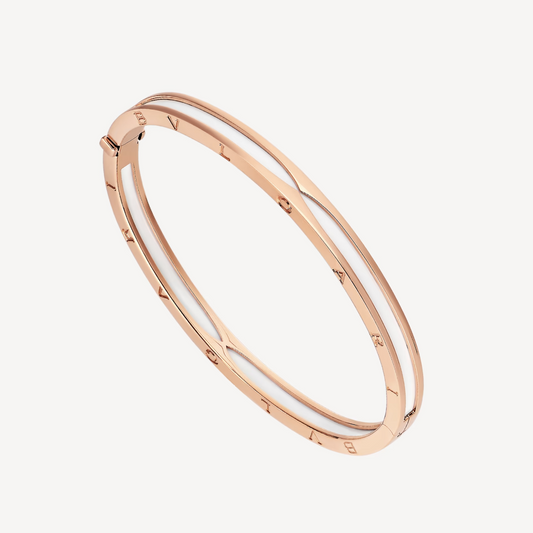 [Triumph Jewelry]ZERO 1 PINK GOLD WITH WHITE CERAMIC BRACELET