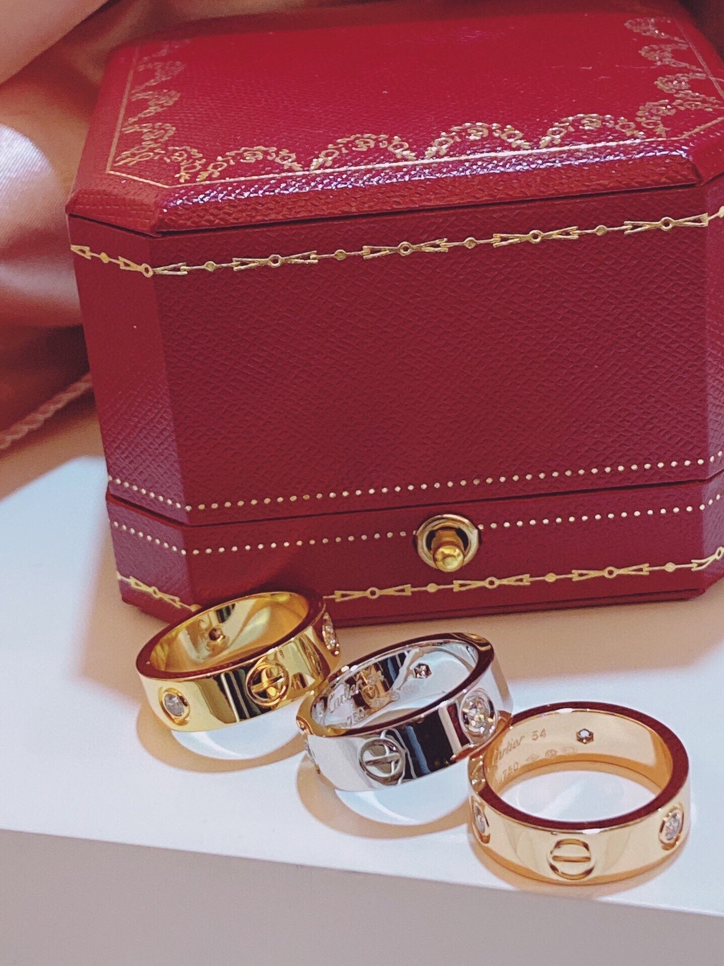 [Triumph Jewelry]Three-Diamond Ring