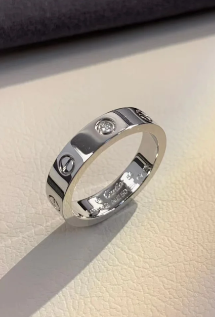 [Triumph Jewelry]LOVE RING 4MM 1 DIAMOND SILVER