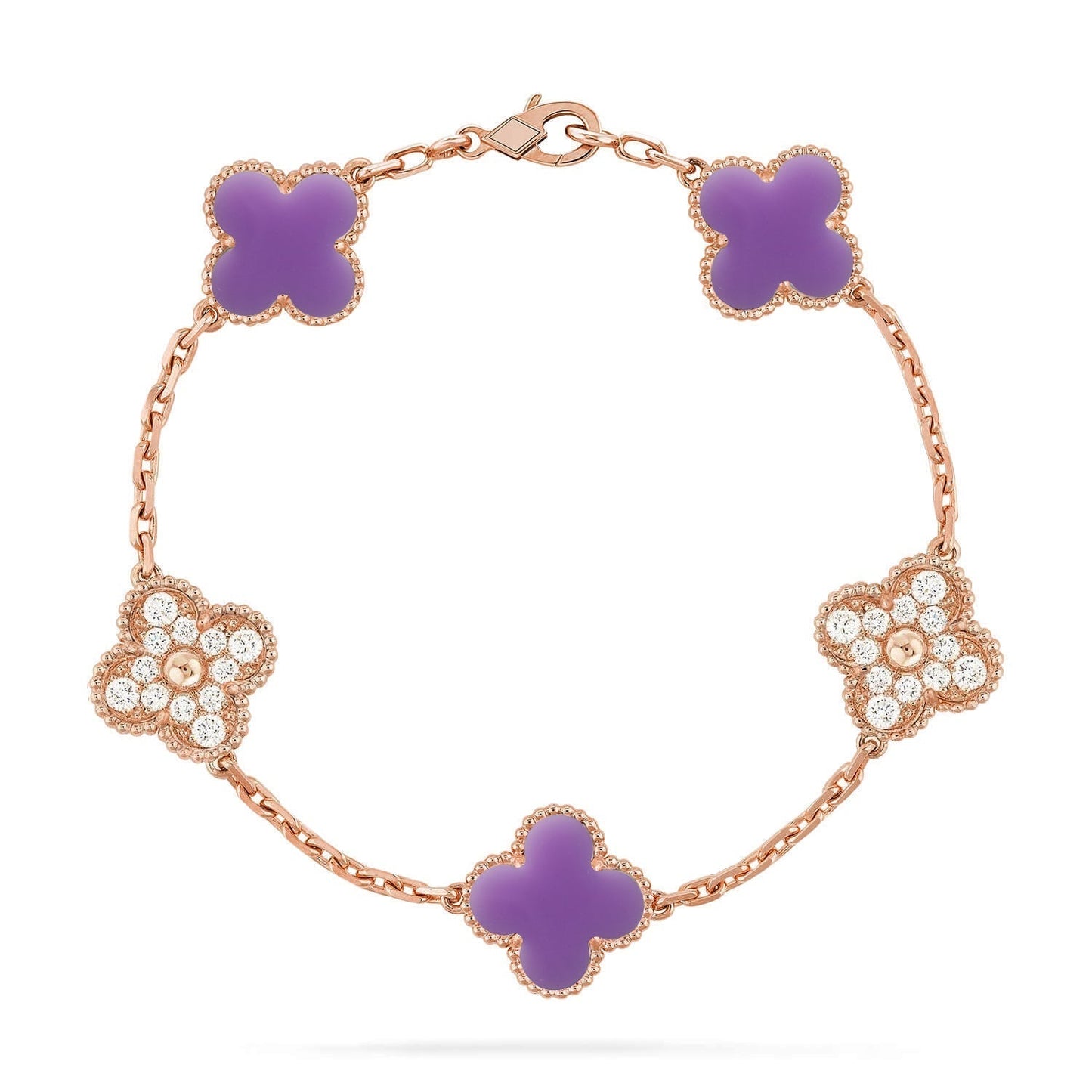 [Triumph Jewelry]CLOVER 5 MOTIF LIGHT PURPLE BRACELET COLLECTION