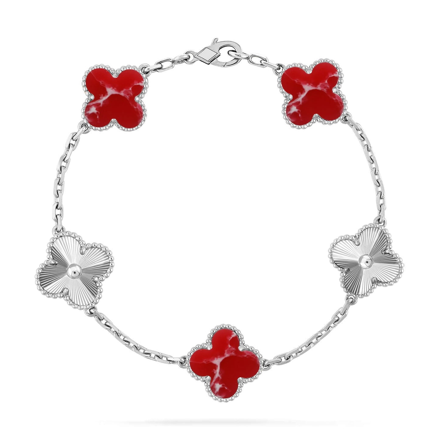 [Triumph Jewelry]CLOVER 5 MOTIF RED PATTERN BRACELET COLLECTION