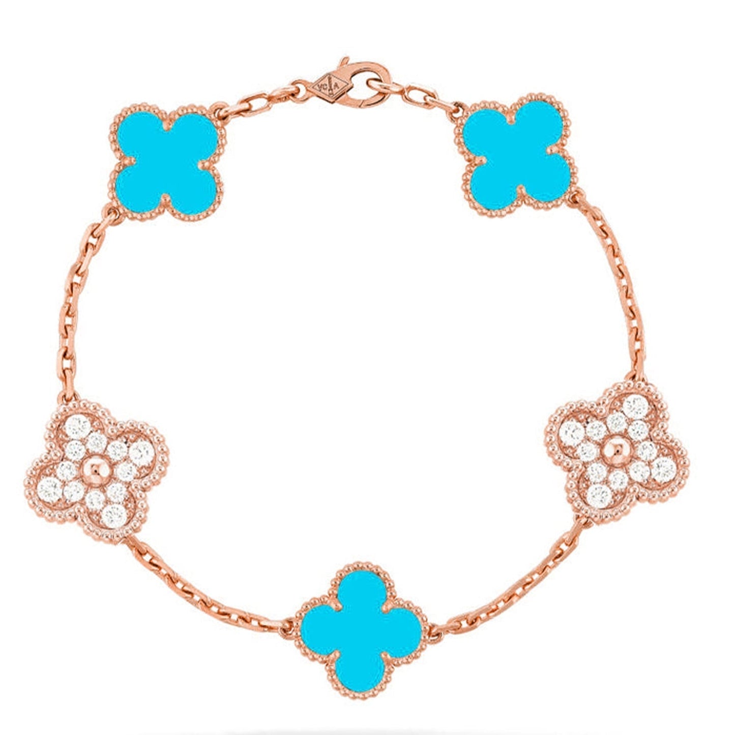 [Triumph Jewelry] CLOVER 5 MOTIF TURQUOISE BRACELET COLLECTION