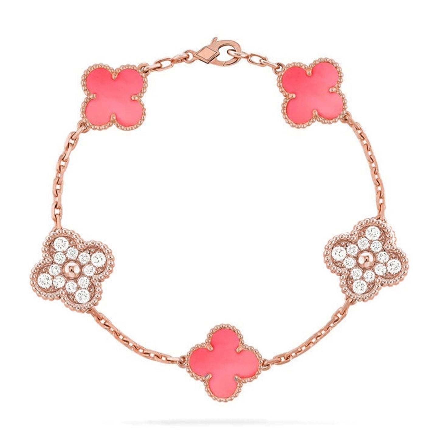 [Triumph Jewelry] CLOVER 5 MOTIFS  PINK MOP BRACELET COLLECTION