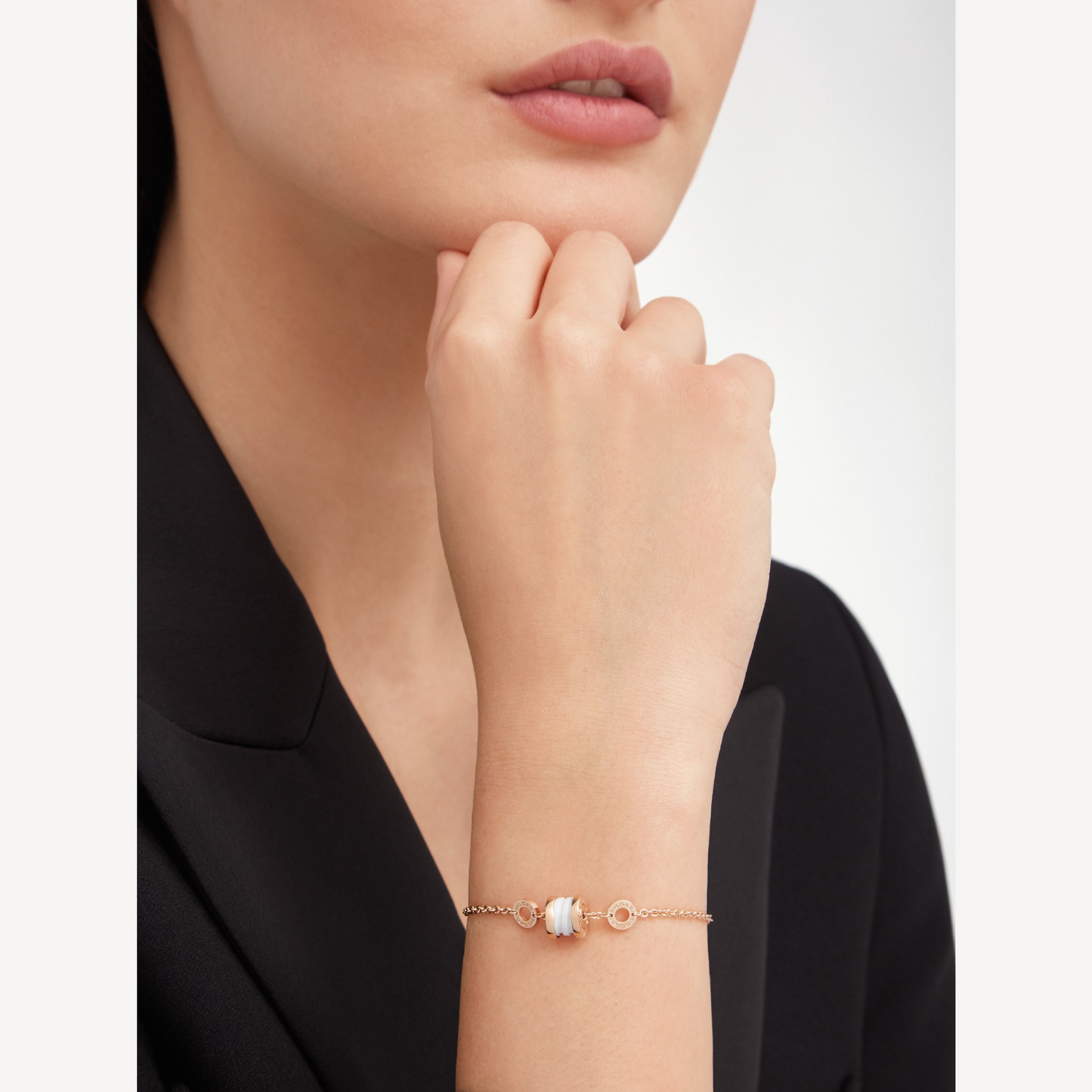 [Triumph Jewelry]ZERO 1 SOFT PINK GOLD AND WHITE CERAMIC BRACELET