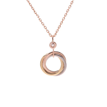 [Triumph Jewelry]TRINITY SILVER GOLD PINK GOLD NECKLACE