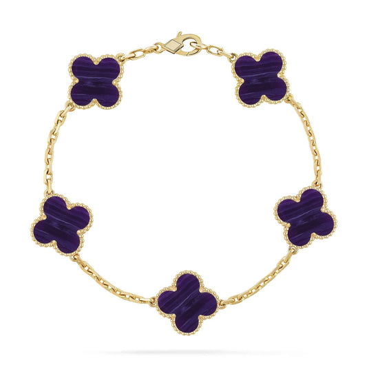 [Triumph Jewelry]CLOVER 5 MOTIF PURPLE STRIPES BRACELET COLLECTION