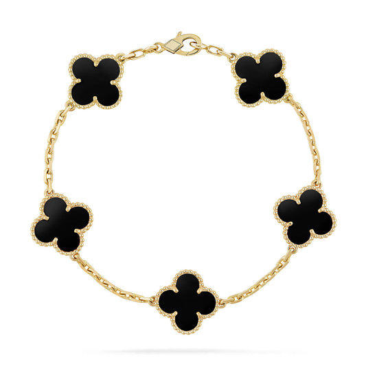 [Triumph Jewelry] CLOVER 5 MOTIF ONYXS BRACELET COLLECTION