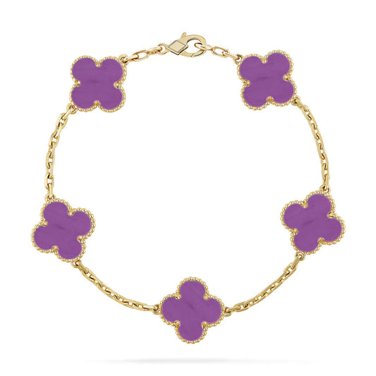 [Triumph Jewelry] CLOVER 5 MOTIF VIOLET BRACELET COLLECTION