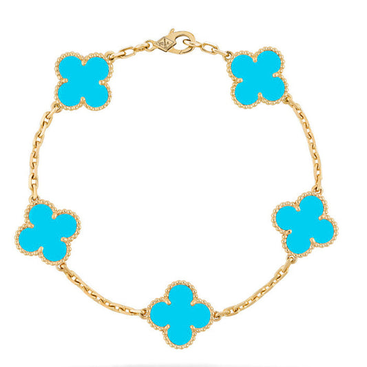 [Triumph Jewelry] CLOVER 5 MOTIF TURQUOISE BRACELET COLLECTION