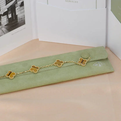 [Triumph Jewelry] CLOVER 5 MOTIFS TIGER EYE BRACELET COLLECTION