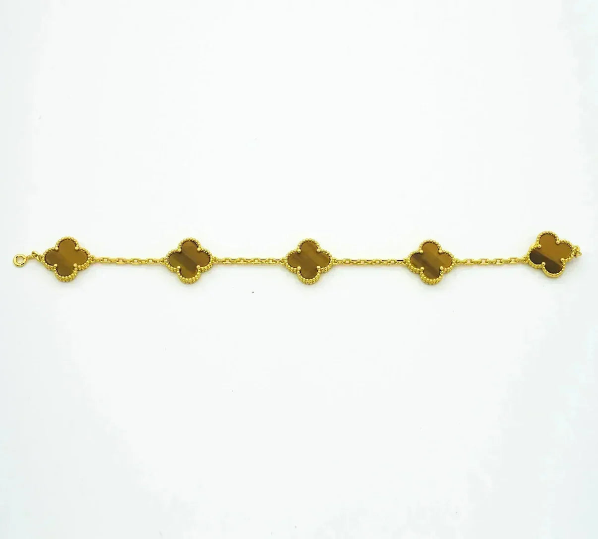 [Triumph Jewelry] CLOVER 5 MOTIFS TIGER EYE BRACELET COLLECTION