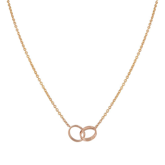 [Triumph Jewelry]LOVE NECKLACE DOUBLE RING PINK GOLD