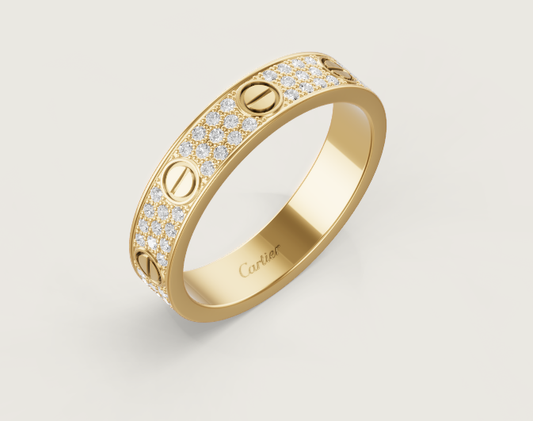 [Triumph Jewelry]LOVE RING 4mm-wide full-diamond ring GOLD