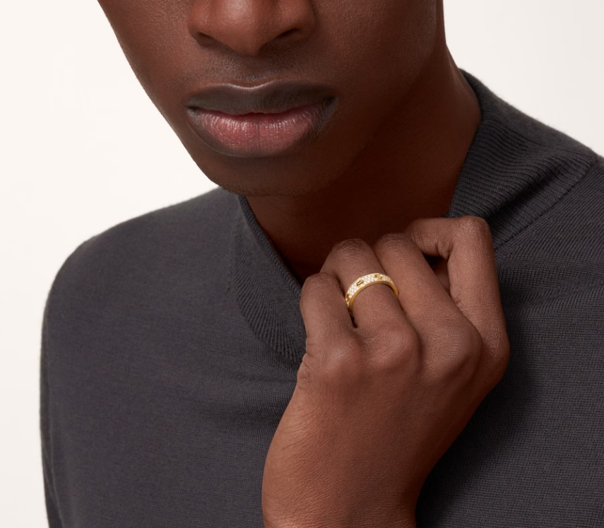 [Triumph Jewelry]LOVE RING 4mm-wide full-diamond ring GOLD