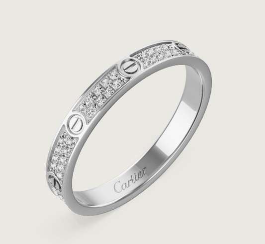 [Triumph Jewelry]LOVE RING 2.6mm-wide full-diamond ring silver